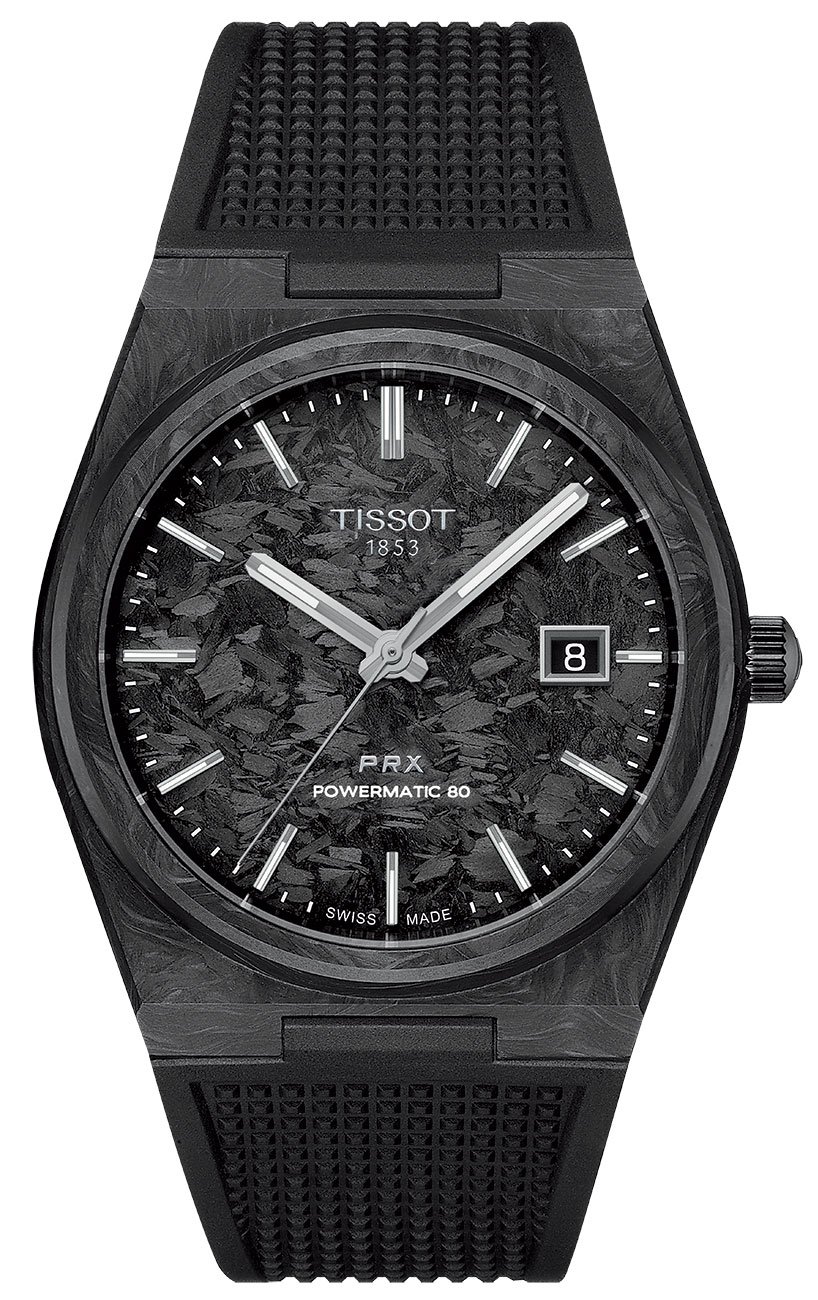 Tissot PRX Powermatic 80 Watch 40mm w Carbon Dial