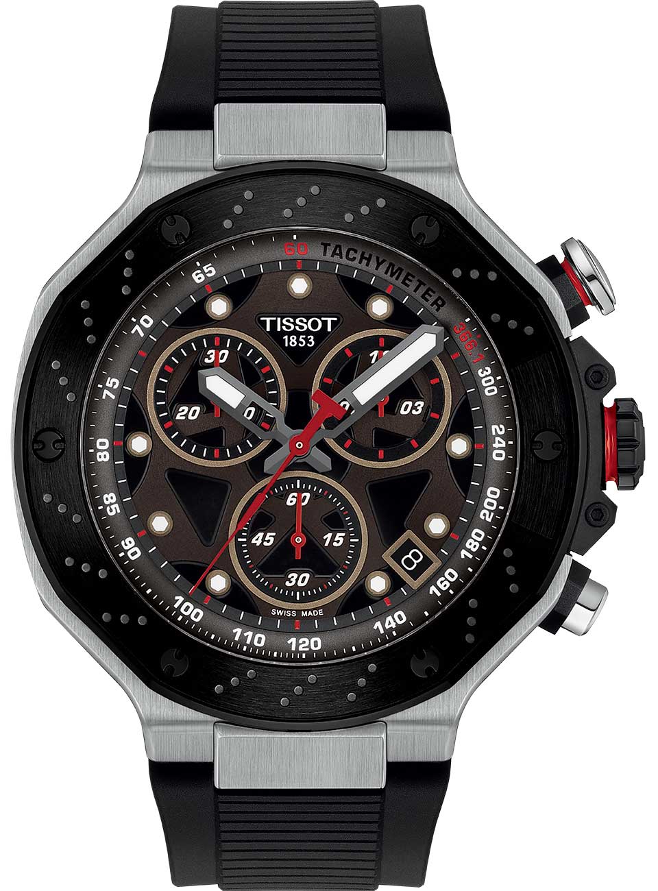 Tissot T-Race MotoGP Quartz Chronograph Watch 45mm with Dark Grey Dial -  T1414172708100