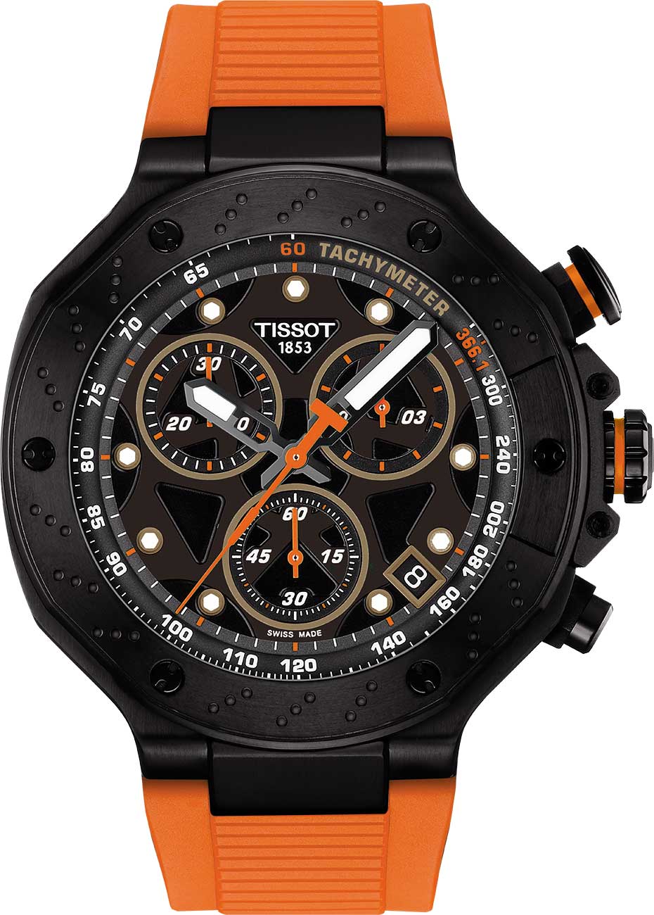 Tissot T-Race Quartz Chronograph Watch 45mm with Black Dial -  T1414173705102