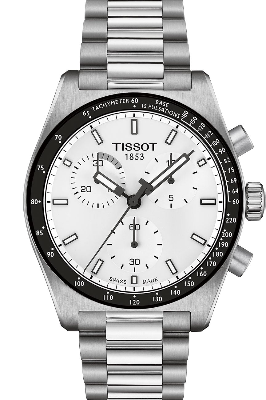 Tissot PR516 Chronograph 40mm White Dial Stainless Steel Men's Watch T149.417.11.011.00 T149.417.11.011.00
