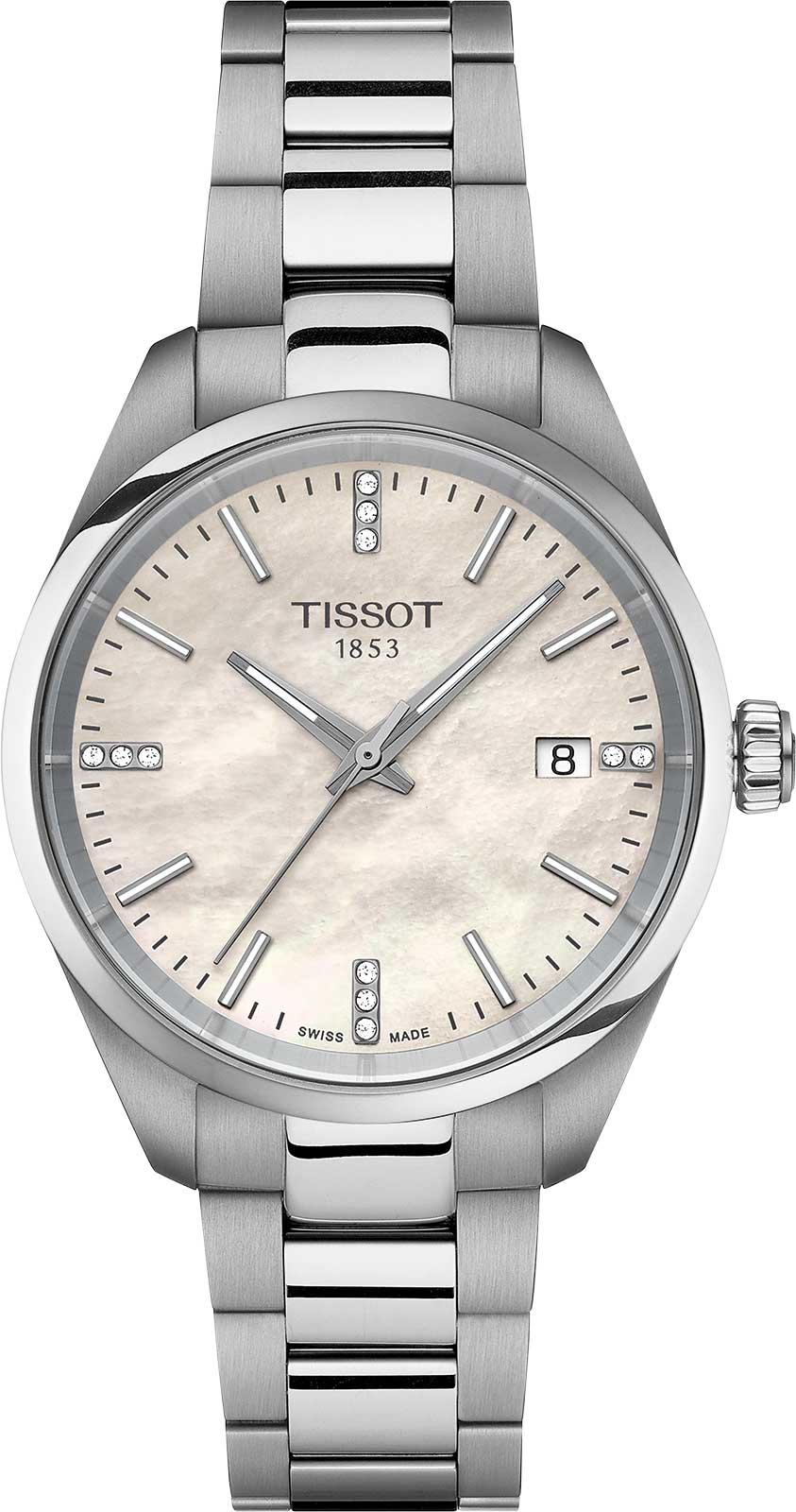 Tissot PR 100 Quartz 34mm Mother of Pearl Diamond Dial Steel Women's Watch T150.210.11.116.00 T150.210.11.116.00