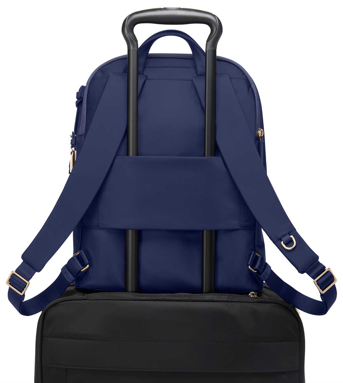 TUMI Voyageur Halsey Backpack in Indigo and Light Gold | Abt