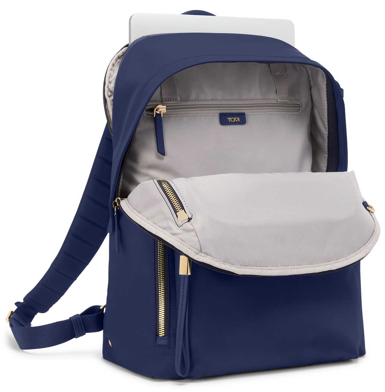 TUMI Voyageur Halsey Backpack in Indigo and Light Gold | Abt