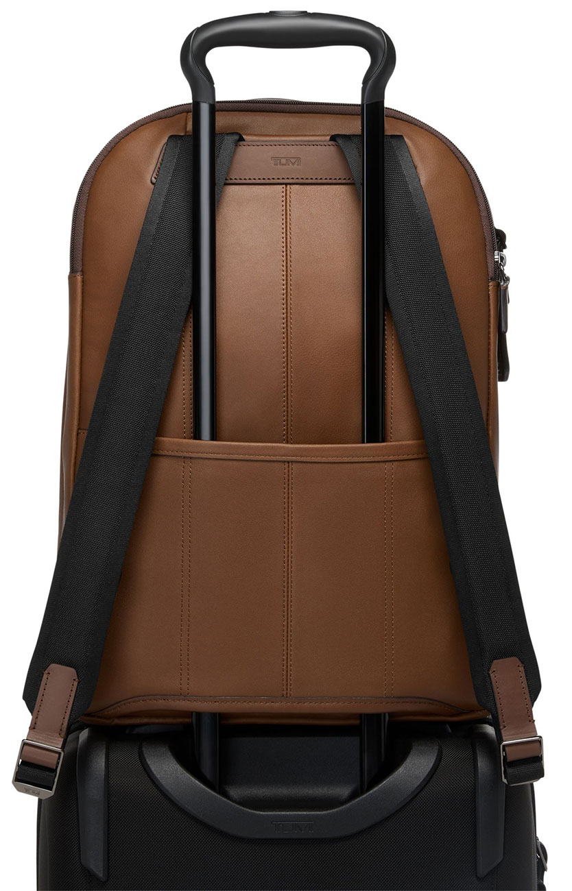 TUMI Harrison Cognac Bombe Leather Warren Backpack - 154129-B165