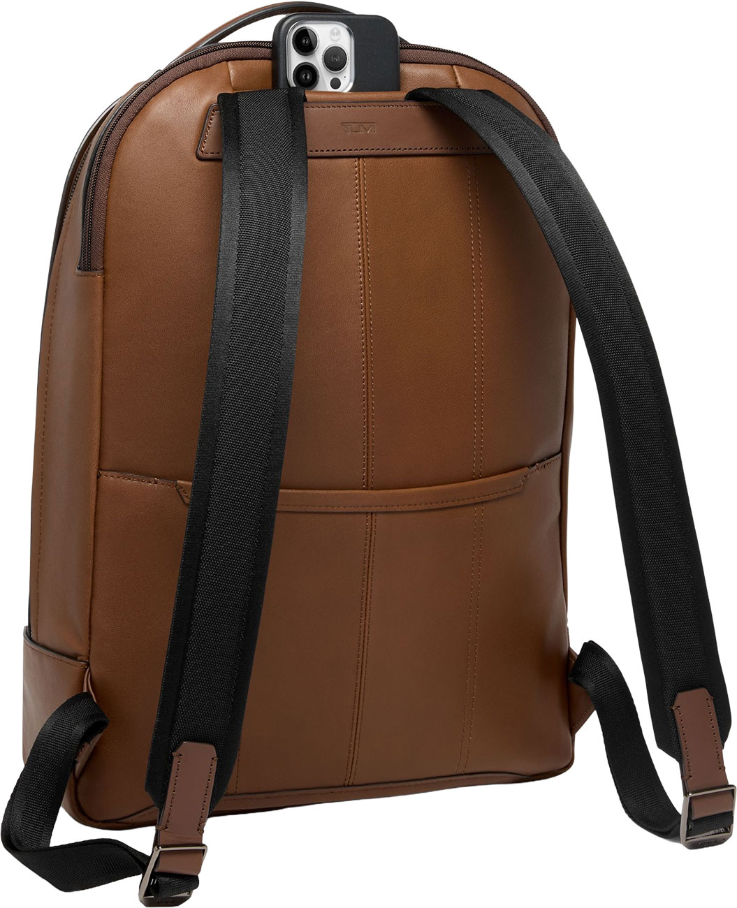 TUMI Harrison Cognac Bombe Leather Warren Backpack - 154129-B165