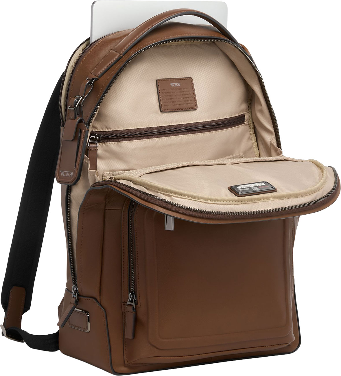 TUMI Harrison Cognac Bombe Leather Warren Backpack - 154129-B165