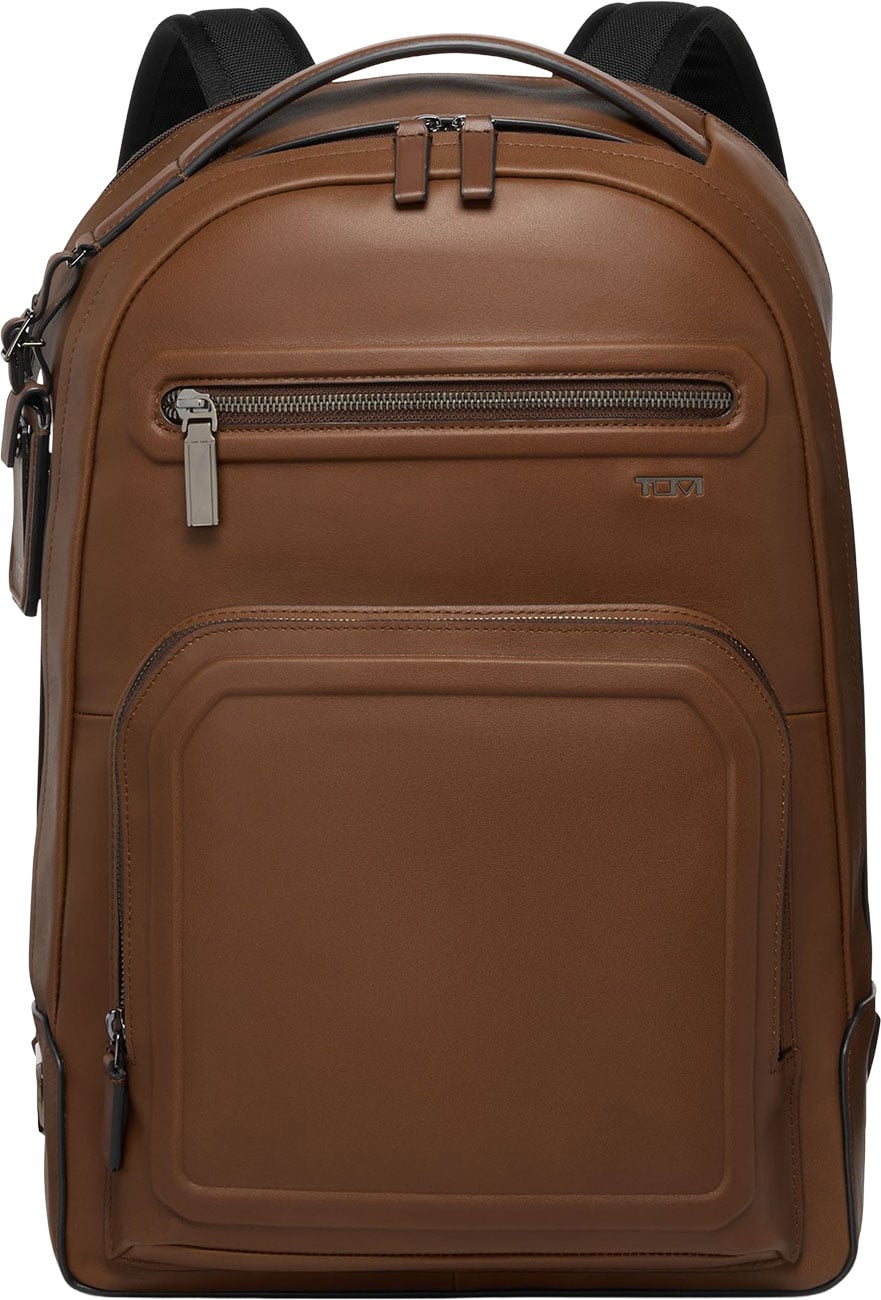 TUMI Harrison Cognac Bombe Leather Warren Backpack - 154129-B165