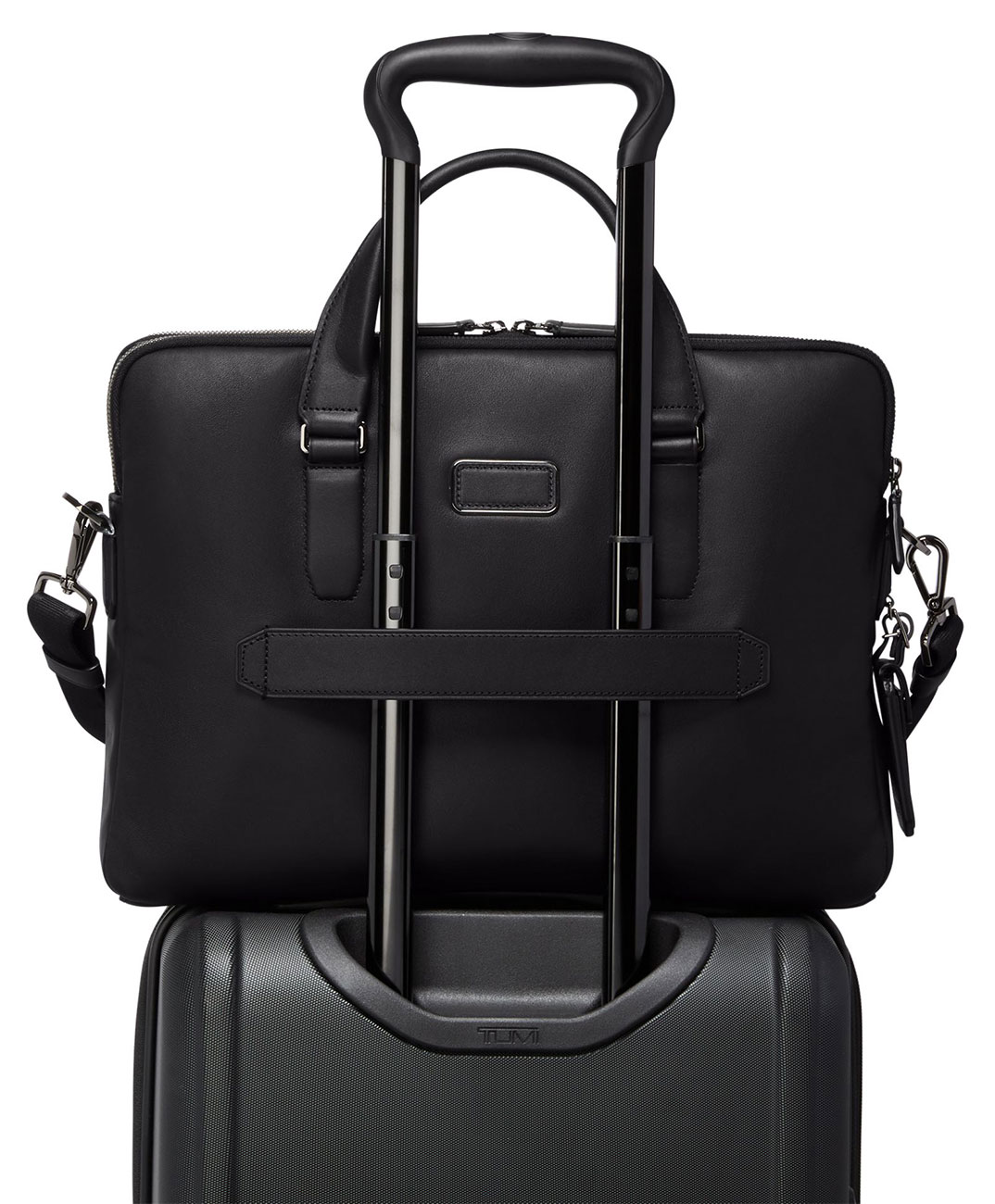 TUMI Harrison Sycamore Slim Brief in Black Bombe - 154128-A608
