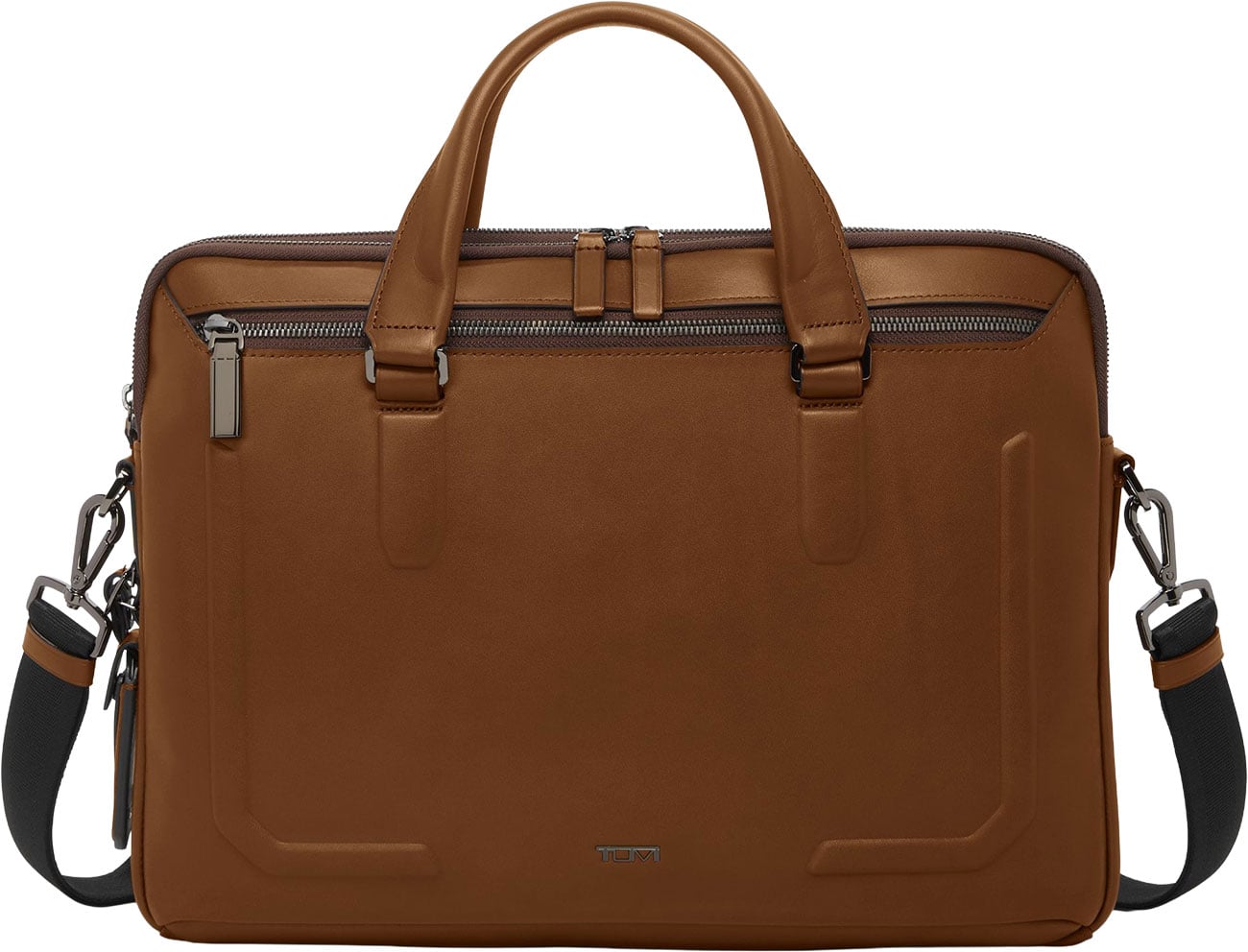 TUMI Harrison Sycamore Slim Brief in Cognac Bombe