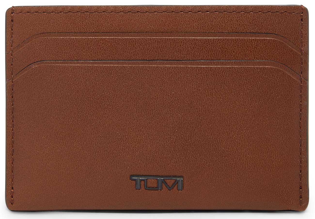 TUMI Nassau Slim Leather Card Case in Cognac | Abt