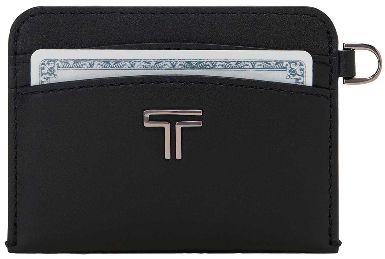 TUMI Belden Card Case in Black | Gunmetal - 156534T522
