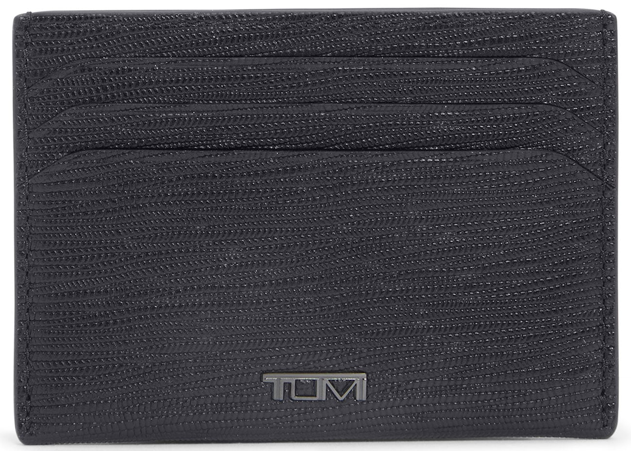 TUMI Nassau 6 Credit Card Slim Card Case in Black Embossed