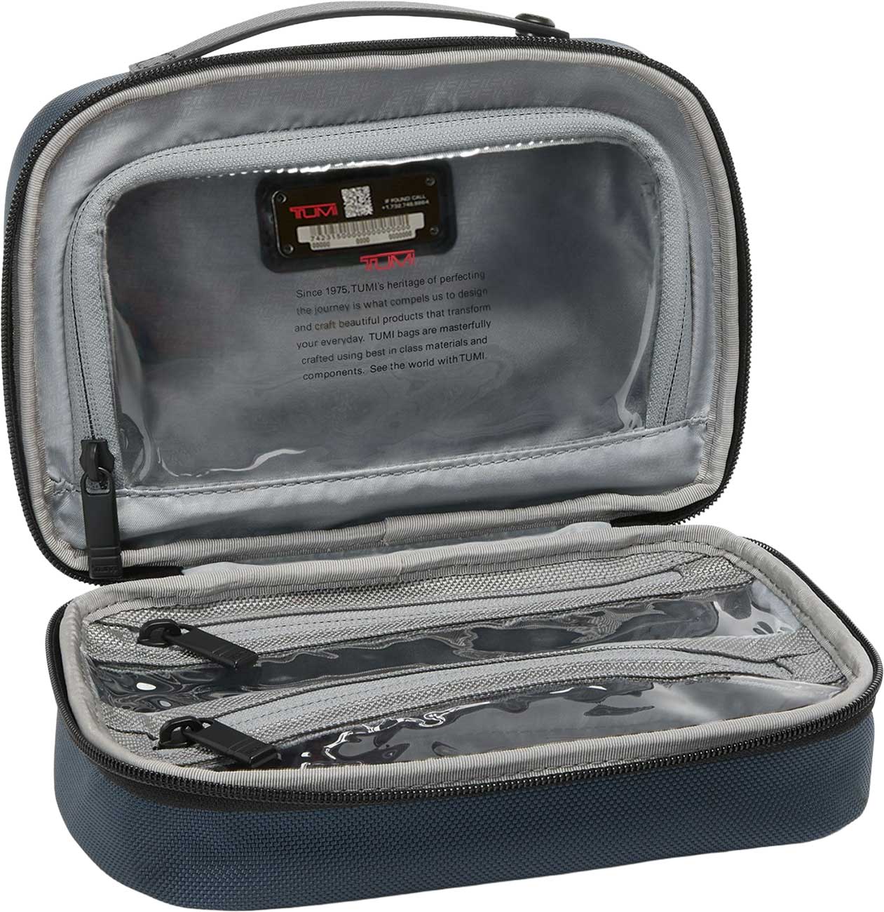 TUMI ALPHA II ガジェットポーチ 旅行 収納 美品 TUMI Alpha Compact Split Travel Kit in Navy - 161958-1596