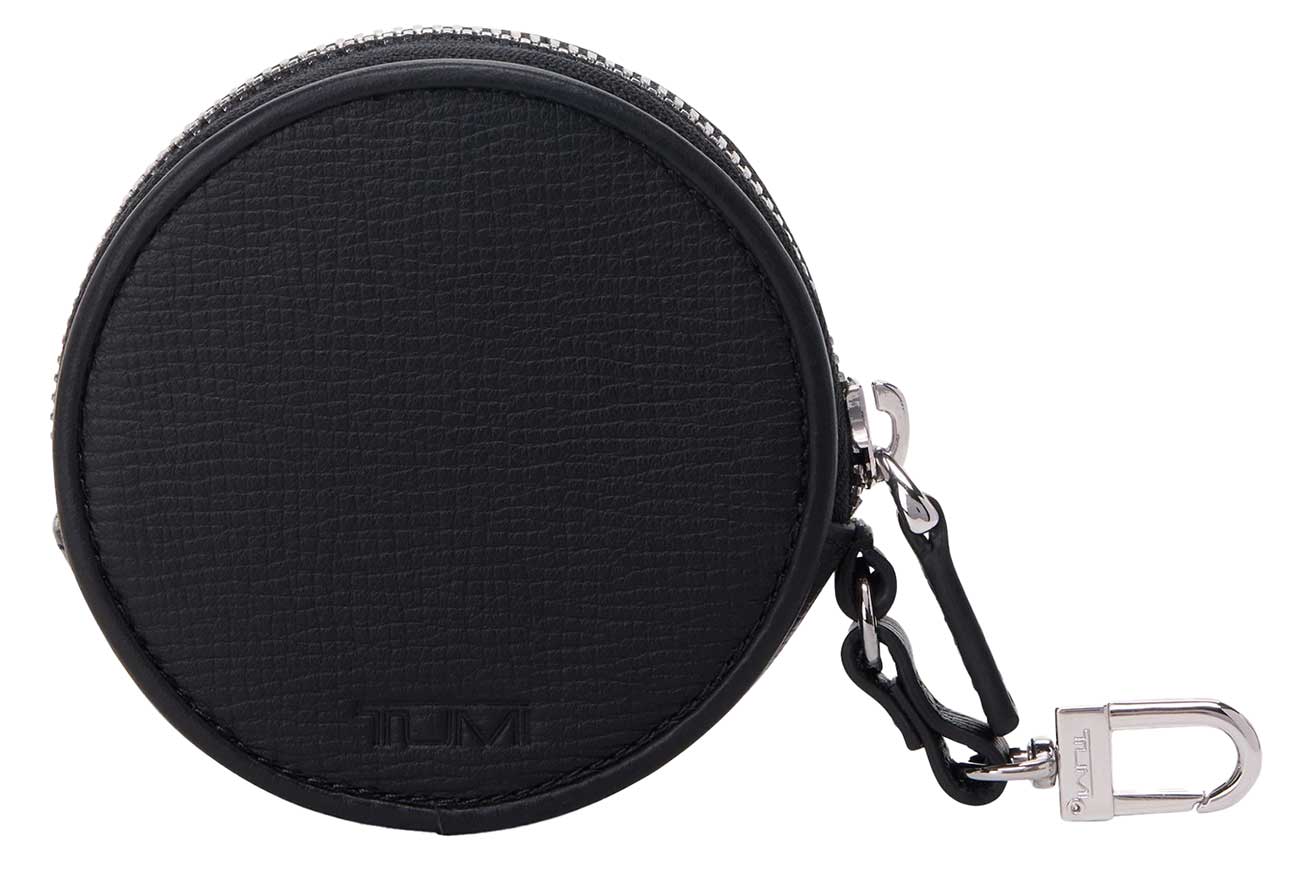 TUMI Turin Zip-Around Charm in Black Pebbled - 156661A536