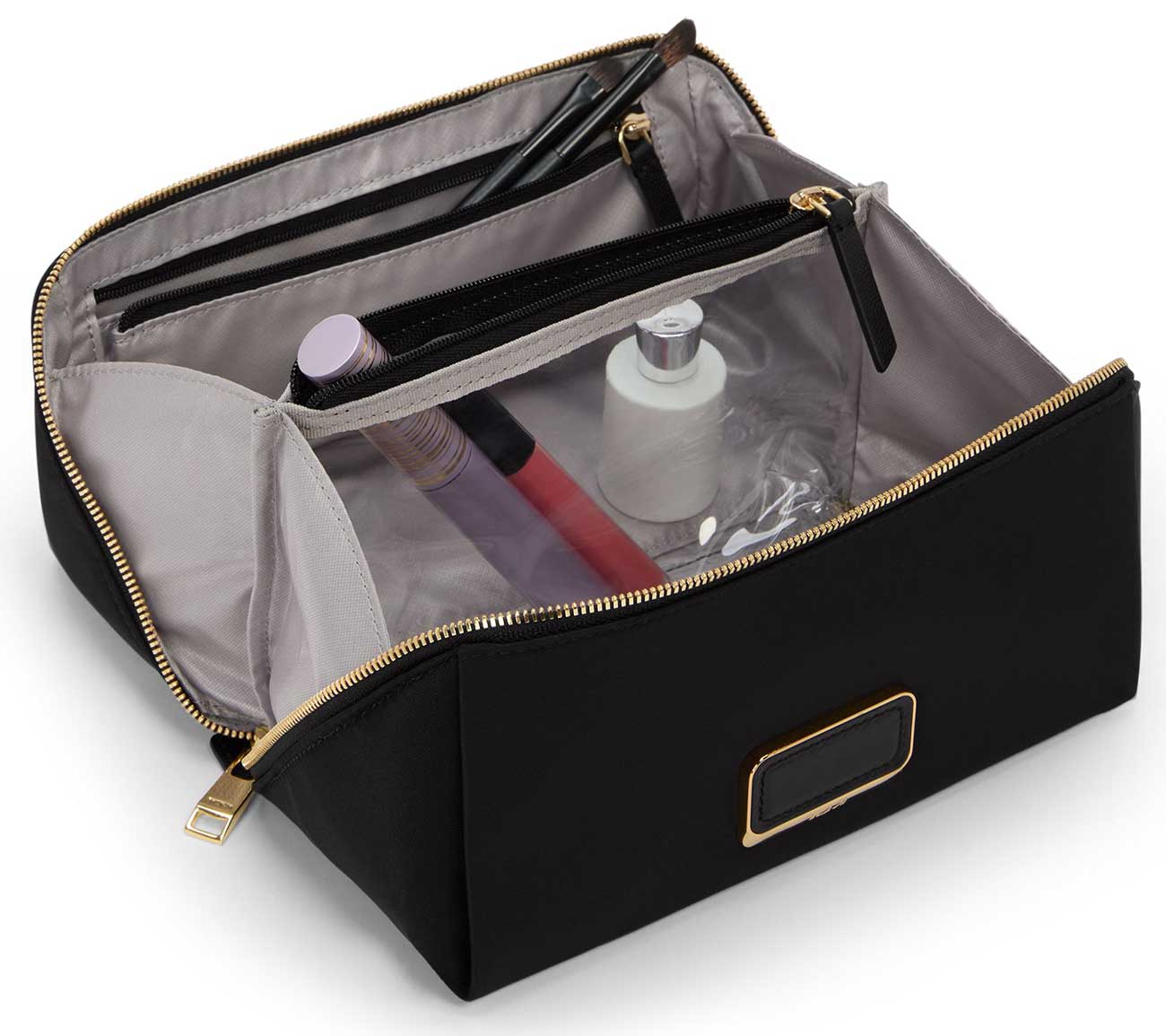 TUMI Voyageur Dallas Cosmetic Bag in Black|Gold - 154175-2693