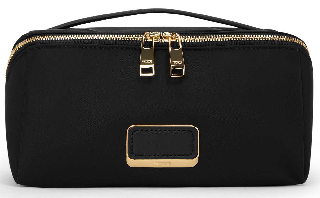 TUMI Voyageur Dallas Cosmetic Bag in Black|Gold - 154175-2693