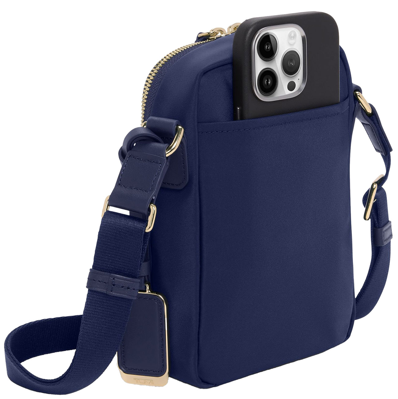 TUMI Voyageur Persia Crossbody in Indigo and Light Gold