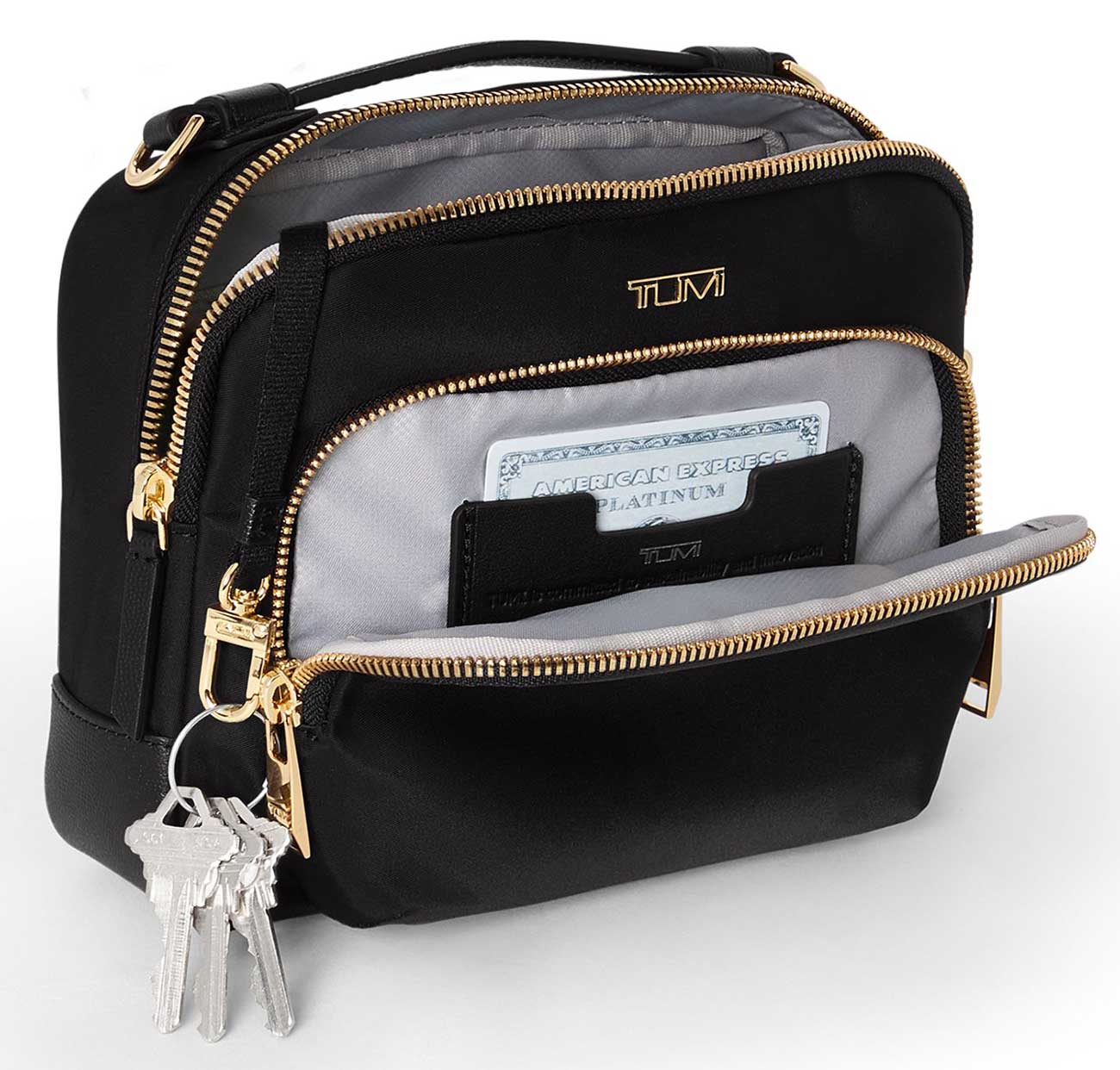 TUMI Voyageur Teghan Crossbody in Black|Gold - 154182-2693