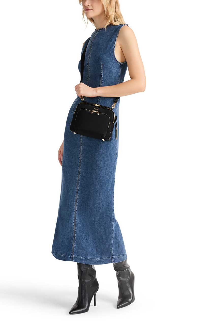 TUMI Voyageur Teghan Crossbody in Black|Gold - 154182-2693