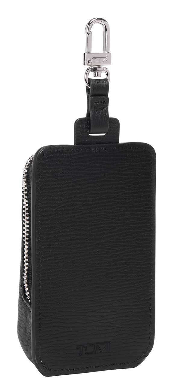 TUMI Turin Luggage Tag Pouch in Black Pebbled - 156659A536