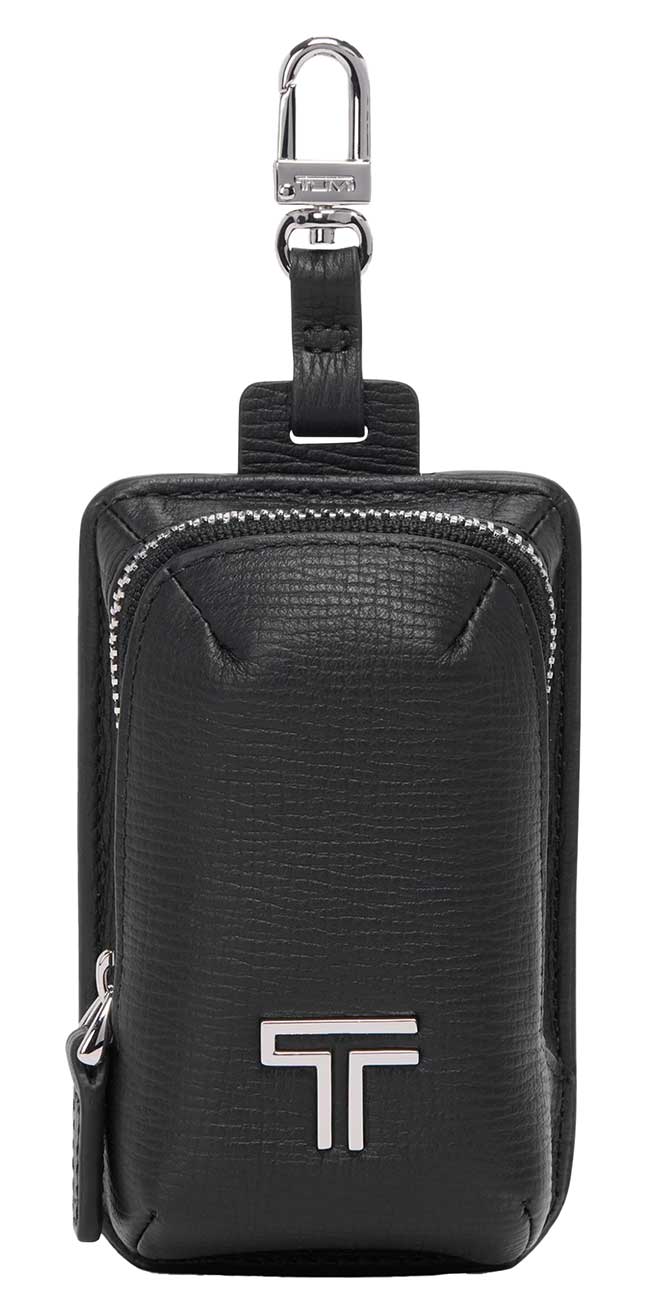 TUMI Turin Luggage Tag Pouch in Black Pebbled - 156659A536