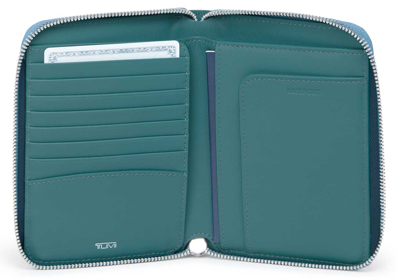 TUMI Belden Zip-Around Passport Case in Mediterranean - 159132A870