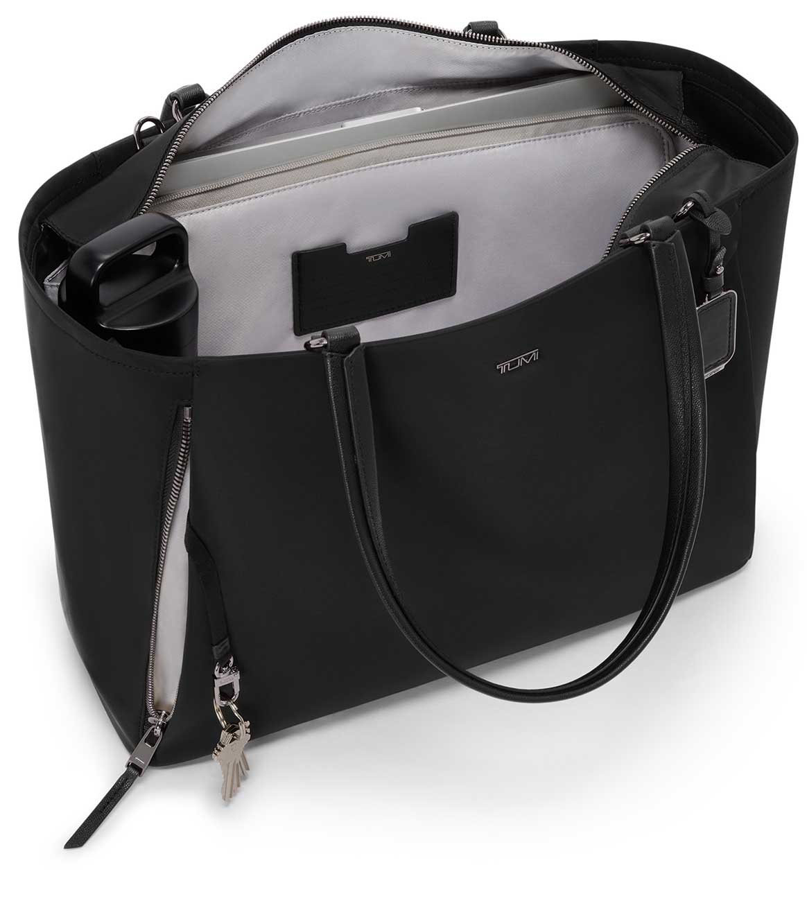 TUMI Voyageur Valetta Large Tote Black|Gunmetal 159129T522