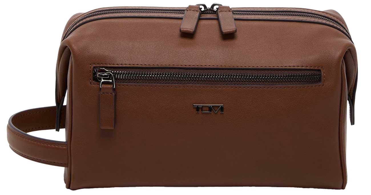 TUMI Travel Accessory Framed Travel Kit in Cognac