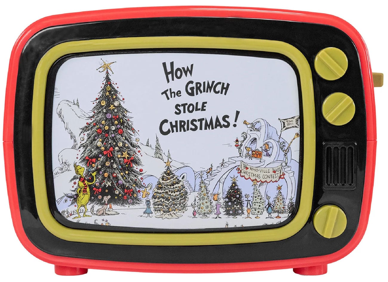Uncanny Brands Dr. Seuss How the Grinch Tv Toaster with Light Up Frame - Bright Red