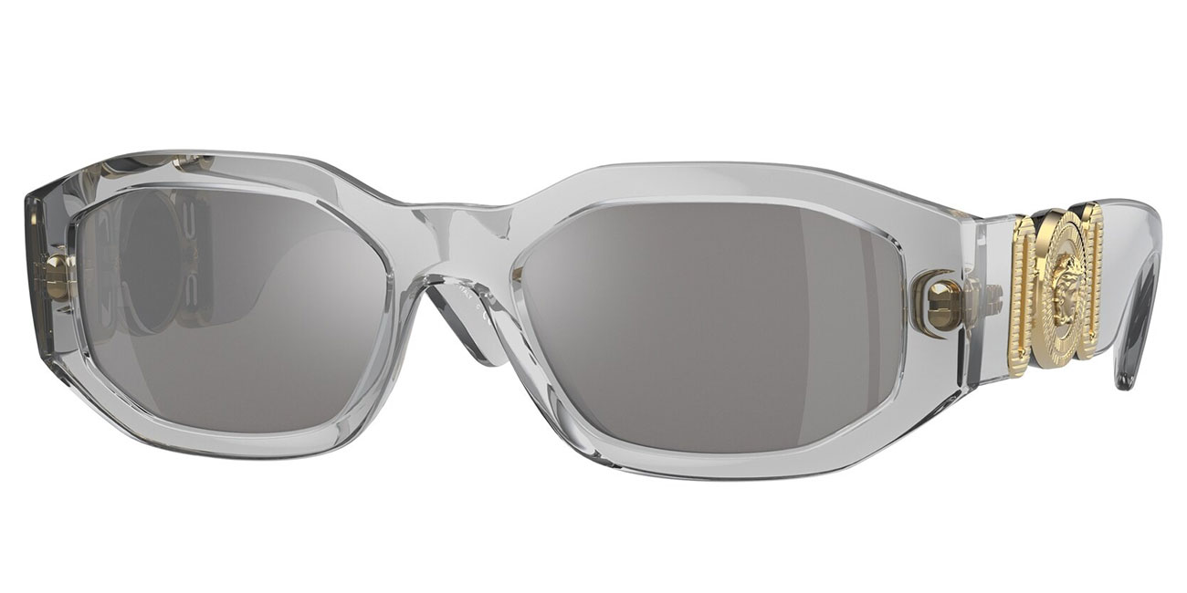 Versace Sunglasses 53mm Light Grey Mirror Silver Lenses - VE43613116G