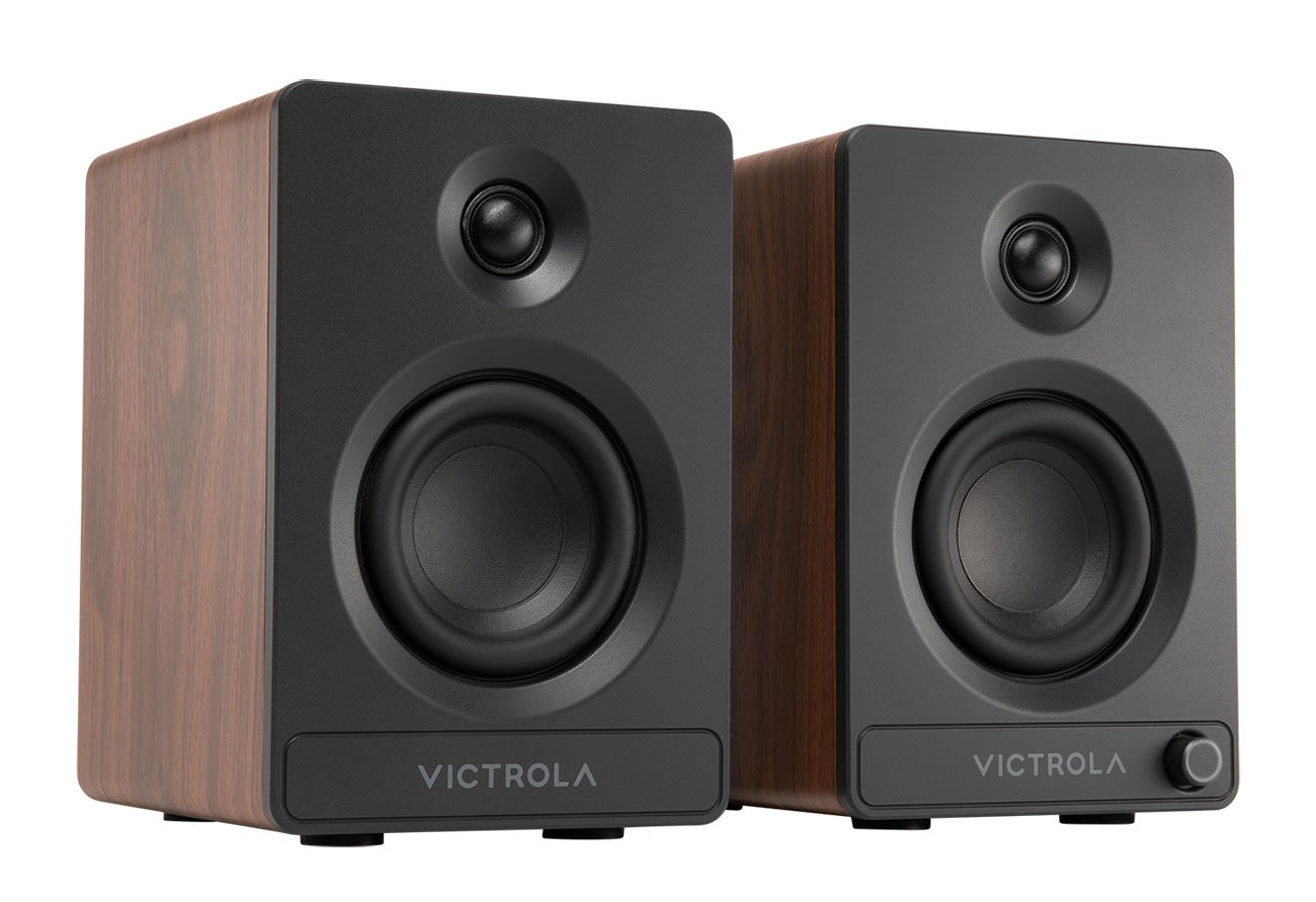 Victrola Tempo Bluetooth Bookshelf Speakers in Walnut (Pair)
