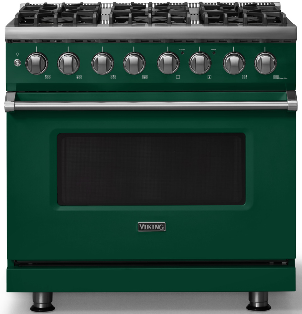 Viking 5 Series Dual Fuel Range 36-Inch in Ivy/Chrome - VDR53646BIV