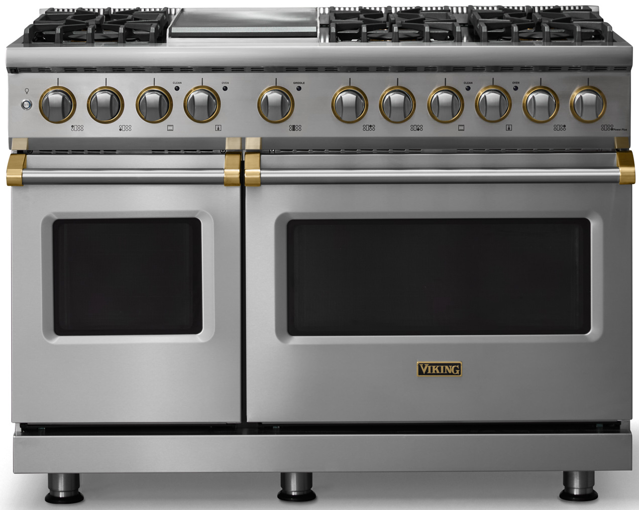 Viking Dual Fuel Range 48-Inch In Stainless/Brass - VDR54846GSSBB