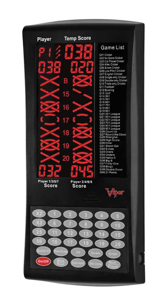 Viper ProScore Electronic Dart Scorer, Black (37-0116) | Quill