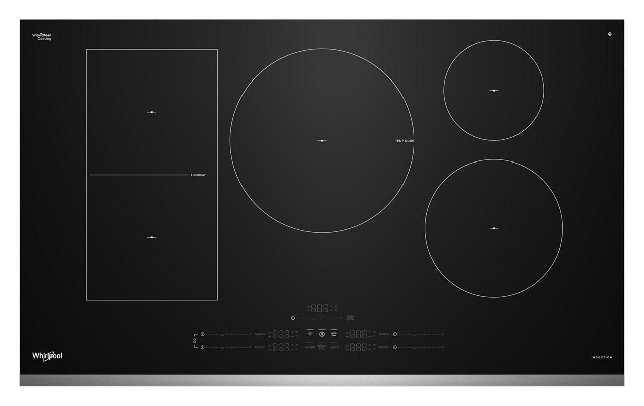 Whirlpool Intelligent Induction Cooktop with Temp Cook Technology 36-Inch with Stainless Steel Trim