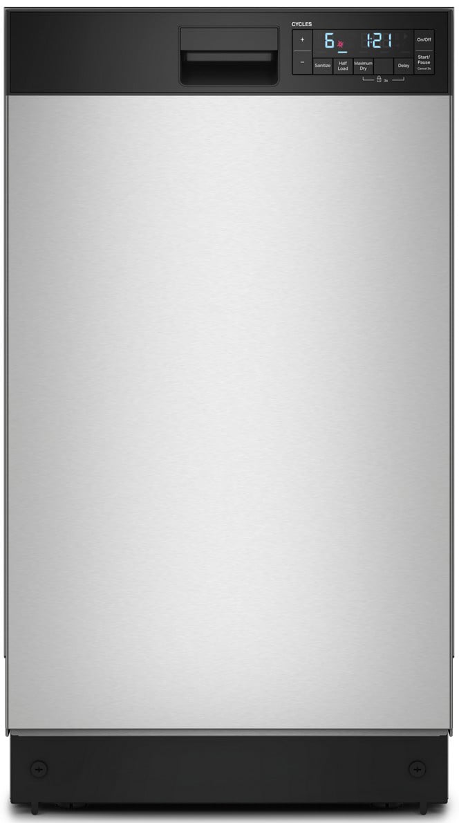 Whirlpool WDFS5118SS 18 inch Full Console Dishwasher with 8 Place Settings, ENERGY STAR Qualified, ADA Compliant and Sanitize in Stainless Steel