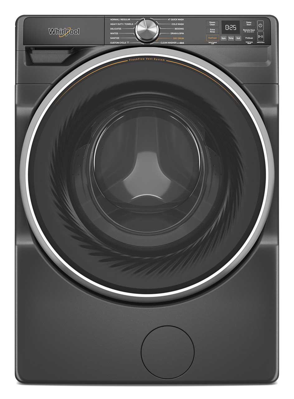 Whirlpool Smart Front Load Washer 5 Cu. Ft. with FreshFlow Vent System in Volcano Black