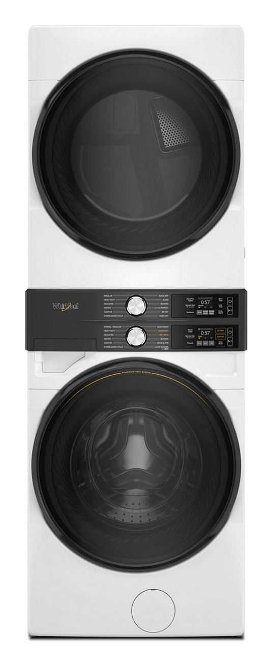 Whirlpool Laundry Tower 4.5 Cu. Ft. Front Load Washer with 7.4 Cu. Ft. Electric Dryer in White
