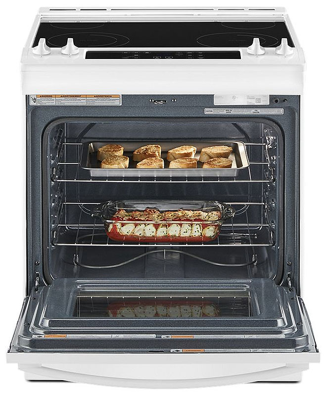 White Whirlpool WEE515SALW SlideIn Electric Range Abt