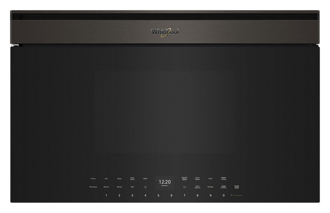 Whirlpool 1.1 Cu. Ft. Built-In Smart Multifunctional Microwave Oven with Air Fry 30 Inch Wide in Black Stainless Steel