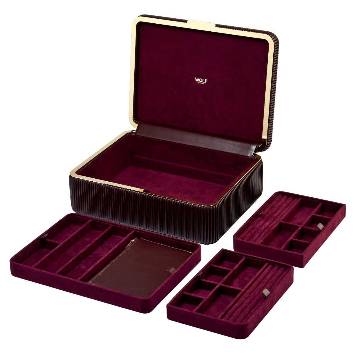 Wolf 1834 Bella Large Jewelry Box in Bordeaux - 781226