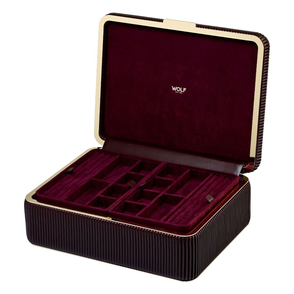 Wolf 1834 Bella Large Jewelry Box in Bordeaux - 781226