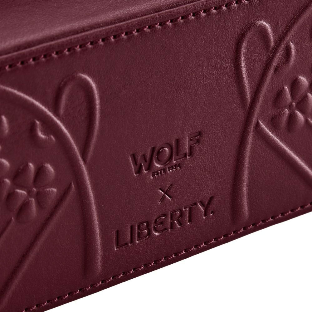 WOLF 1834 X LIBERTY Ianthe Medium Jewelry Case Burgundy