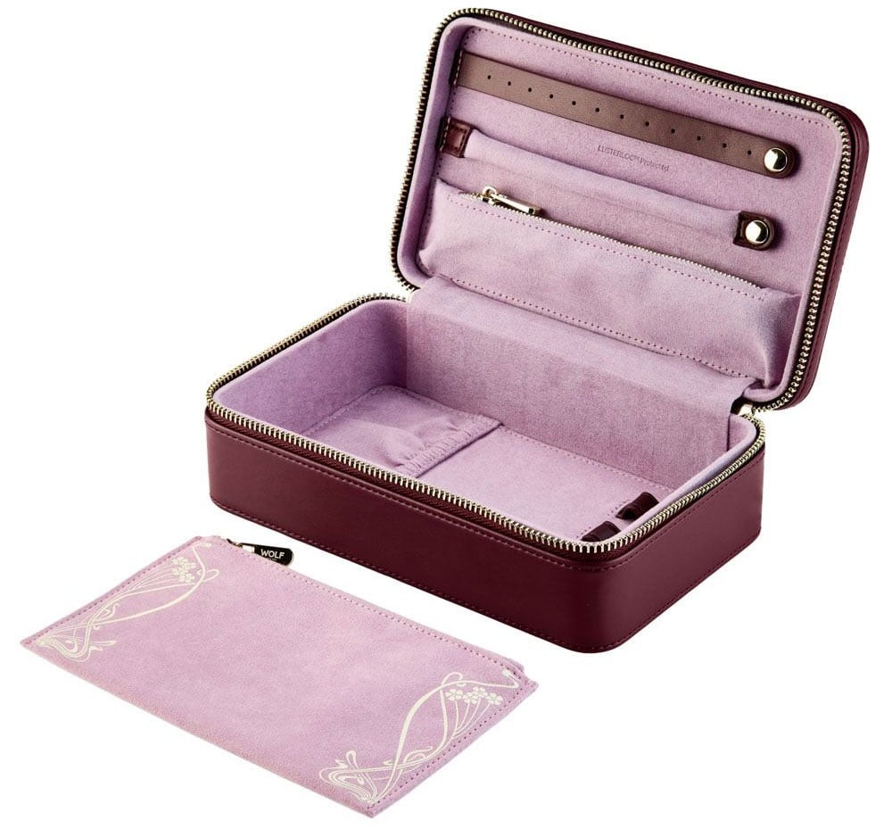 WOLF 1834 X LIBERTY Ianthe Medium Jewelry Case Burgundy