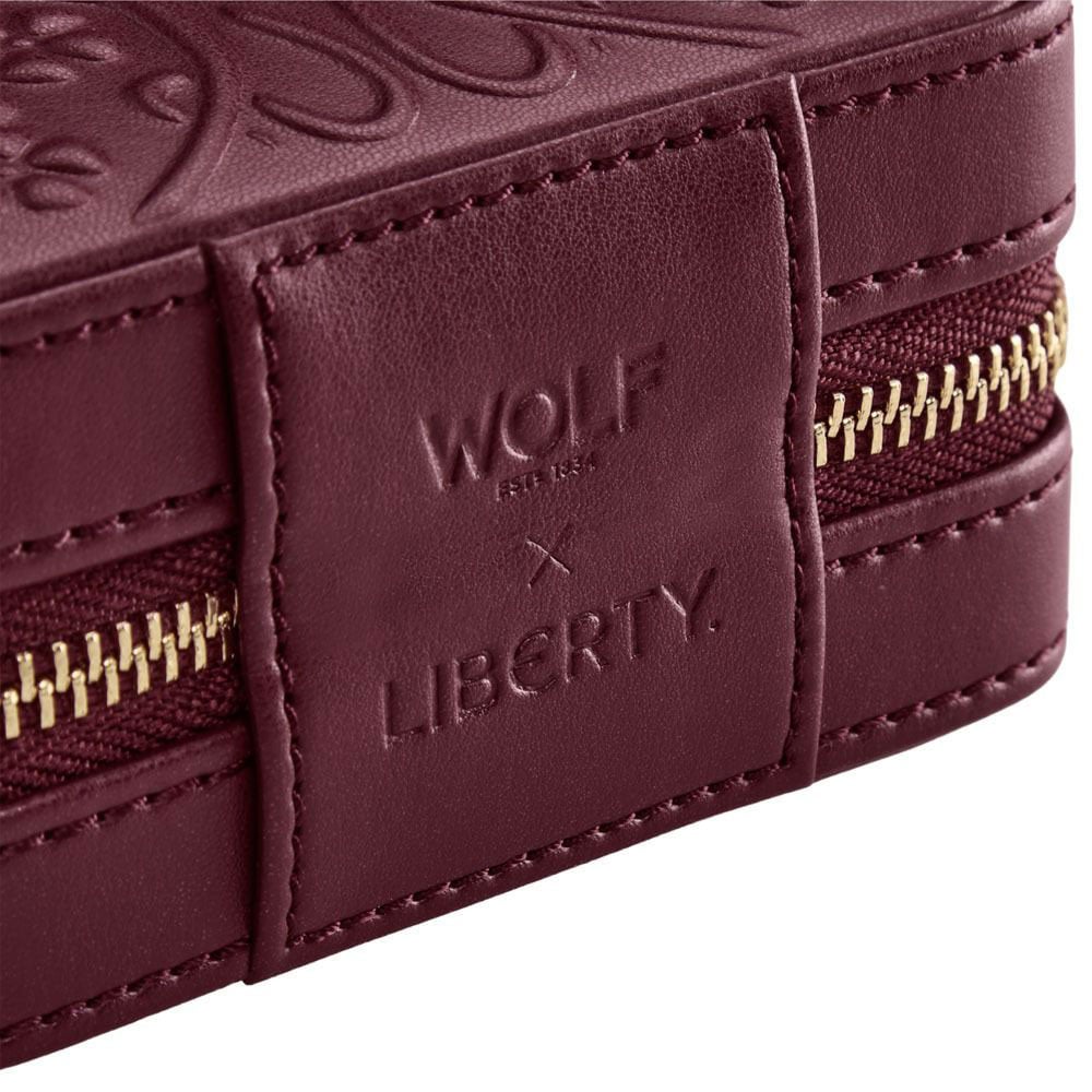 WOLF 1834 x Liberty Ianthe Burgundy Small Travel Jewelry Case