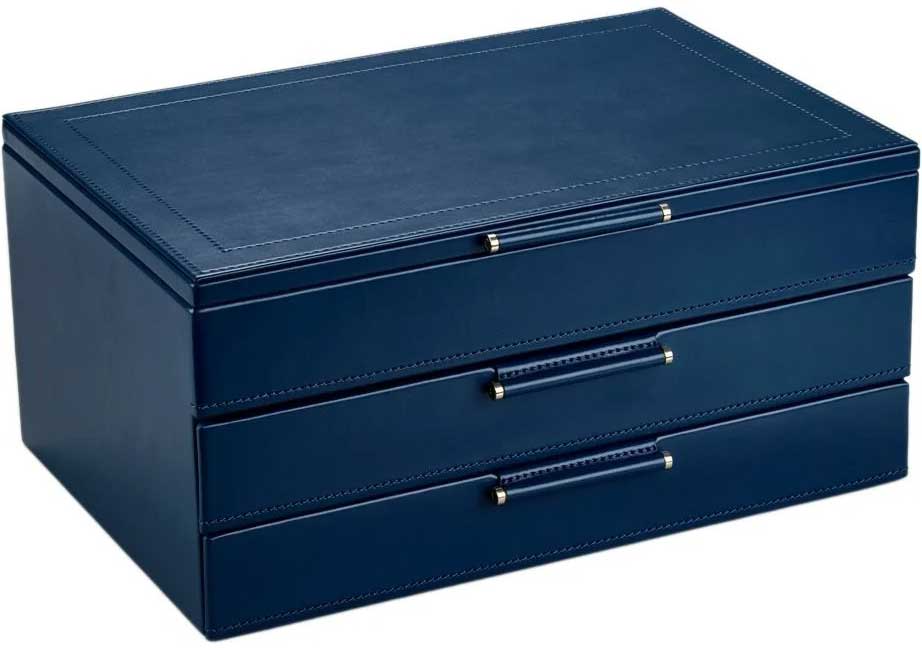 WOLF 1834 x Fiona Howard Sophia Jewelry Box in Indigo - 399317