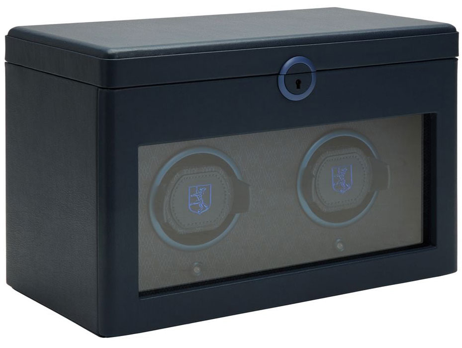 Wolf 1834 Earth Double Watch Winder with Cover in Midnight Blue