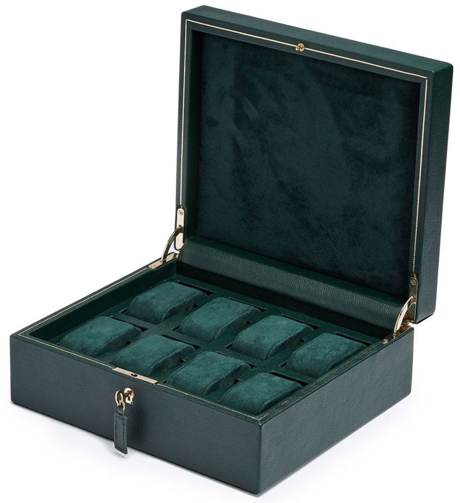 Wolf 1834 British Racing 8 Piece Watch Box in Green 625$