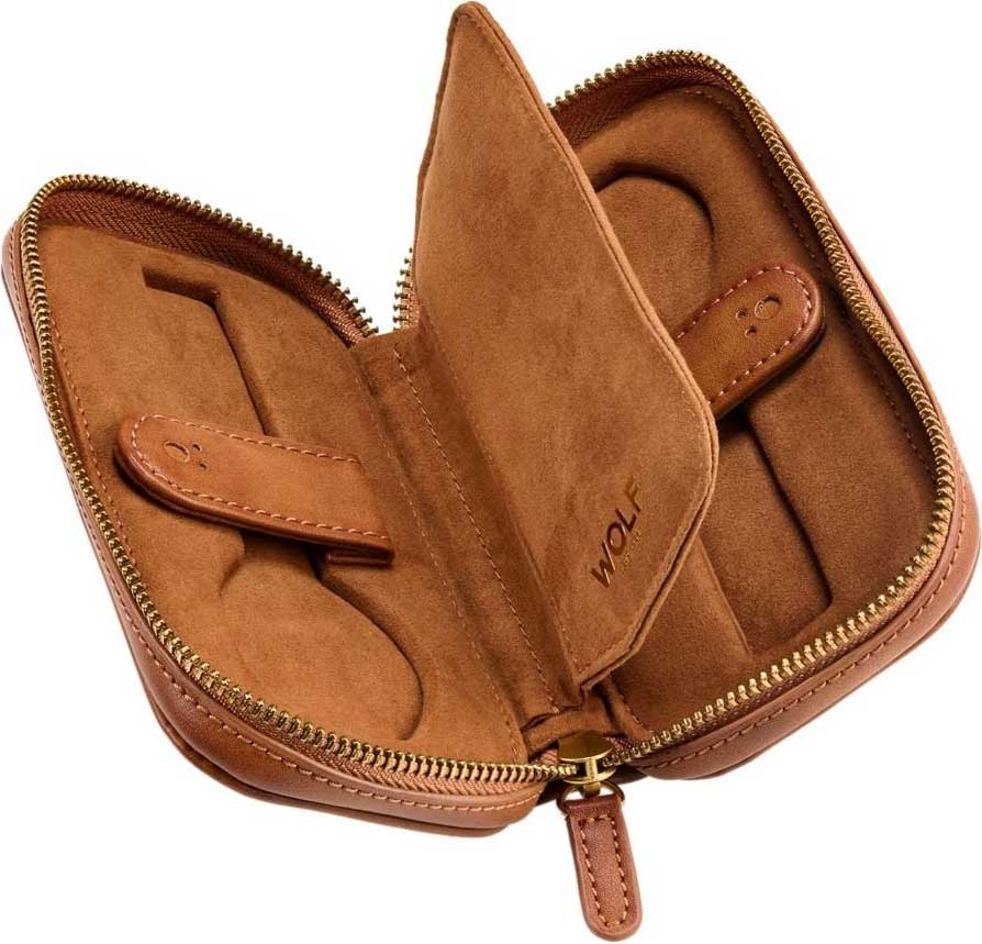 WOLF 1834 Brogue 2 Piece Watch Zip Case Burnished Brown - 443406