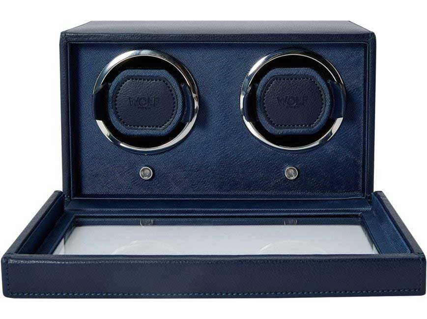 WOLF 1834 Philipp 2 Piece Watch Zip Case in Navy - 461217-N